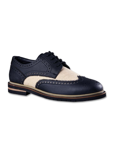 Neemans Men's Black Jute Dress Oxford Shoes