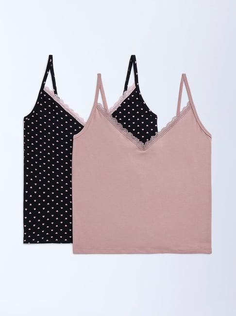 Superstar by Westside Dusty Pink Cotton-Blend Camisoles - Pack of 2-picture-17