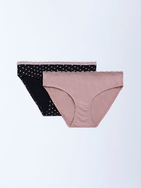 Superstar by Westside Dusty Pink Cotton-Blend Bikini Briefs - Pack of 2-picture-16