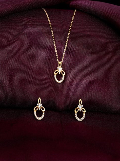 GIVA 925 Silver Golden Adoring Floral Pendent and Earring Set-picture-13