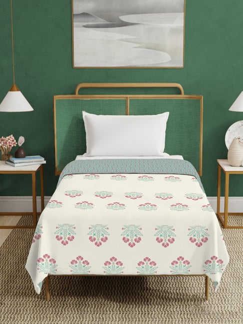 Urban Space Malhaar Dusty Blue Cotton Malmal Printed 150 GSM Single Reversible Blanket-picture-40