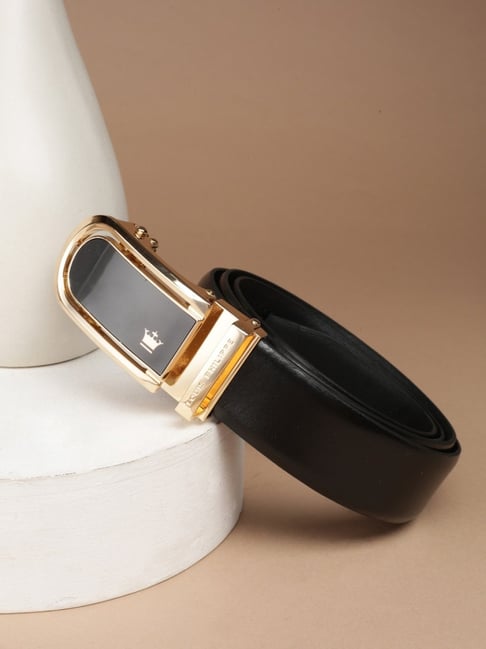 Louis Philippe Black Leather Formal Belt