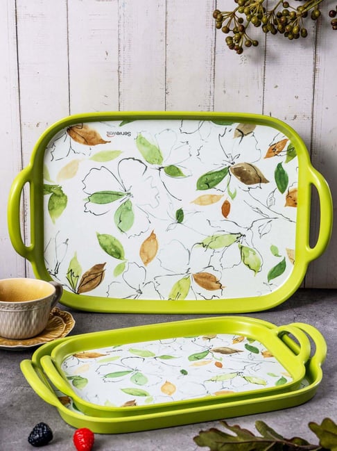 Servewell Green Printed Tray Set