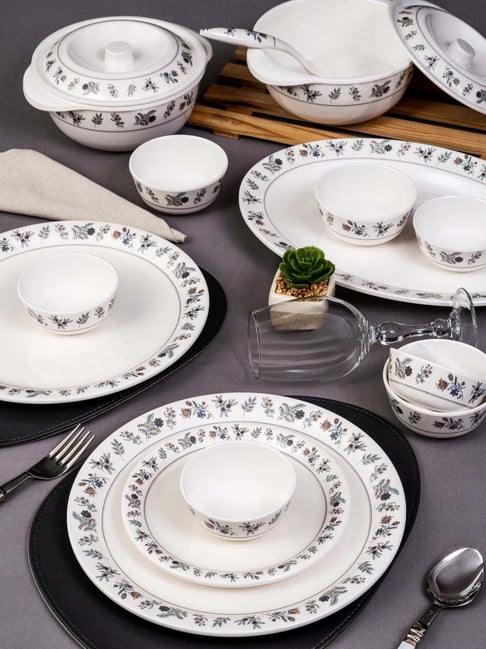 Servewell White Printed Dinner set