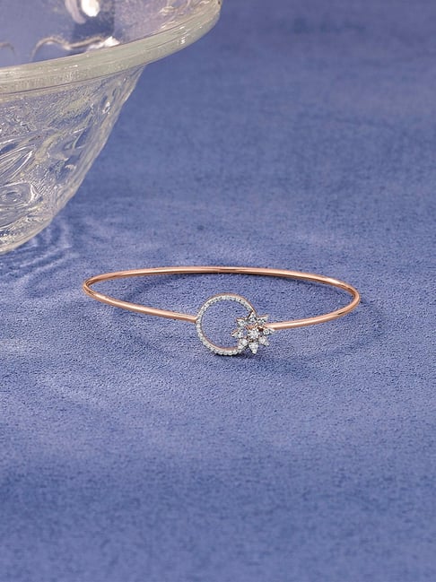 litestyle by png P.N.Gadgil Jewellers 14k (585) Yellow Gold Floral Circle Ladies Oval Bracelet-picture-12