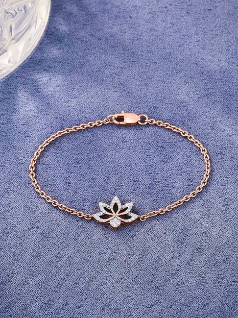 litestyle by png P.N.Gadgil Jewellers 14k (585) Yellow Gold Floral Elegance Ladies Charms Bracelet-picture-13