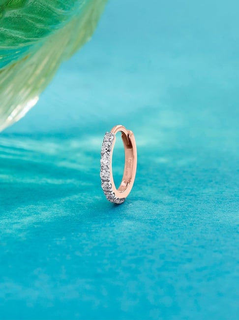 P.N.Gadgil Jewellers 18k (750) Yellow Gold Bright Rod Nosepin