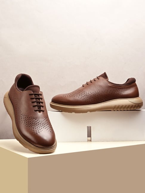 Hoversoul X Hitz Men's Tivara Red Earth Brogue Shoes