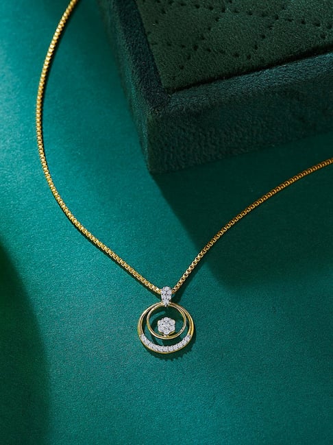 P.N.Gadgil Jewellers Serenity Circle Yellow Gold & Diamond Casual Pendant