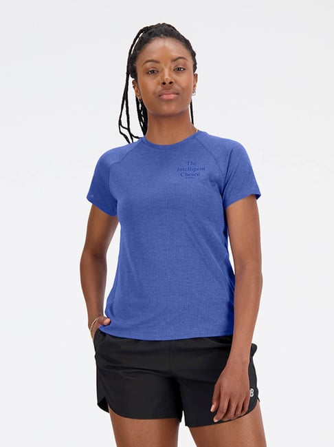 New Balance Blue Cotton Regular Fit Sports T-Shirt-picture-10