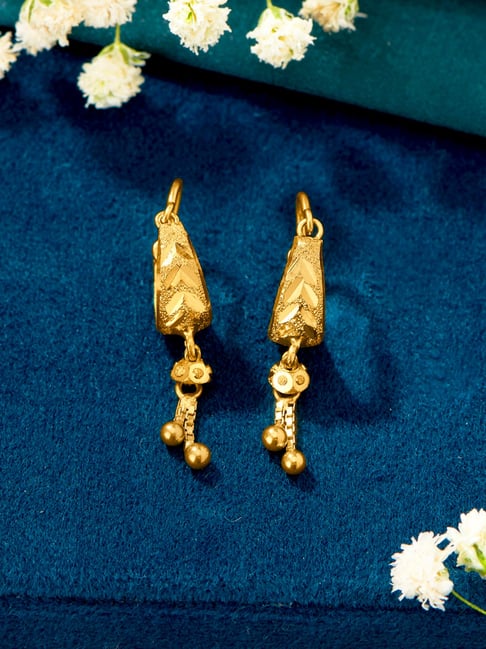 P.N.Gadgil Jewellers Twilight Tides 22 Karat (916) Yellow Gold Hoops Earring for Women