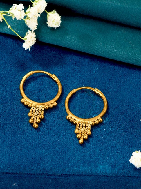 P.N.Gadgil Jewellers Mystic Charm 22 Karat (916) Yellow Gold Hoops Earring for Women