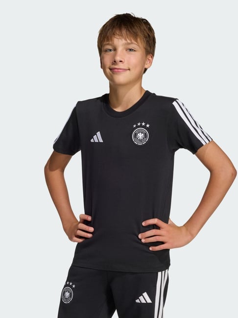 Adidas Black Cotton Regular Fit Printed Sports T-Shirt