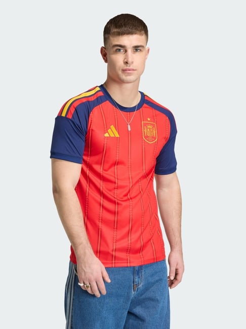 Adidas Red Slim Fit Printed Jersey-picture-23