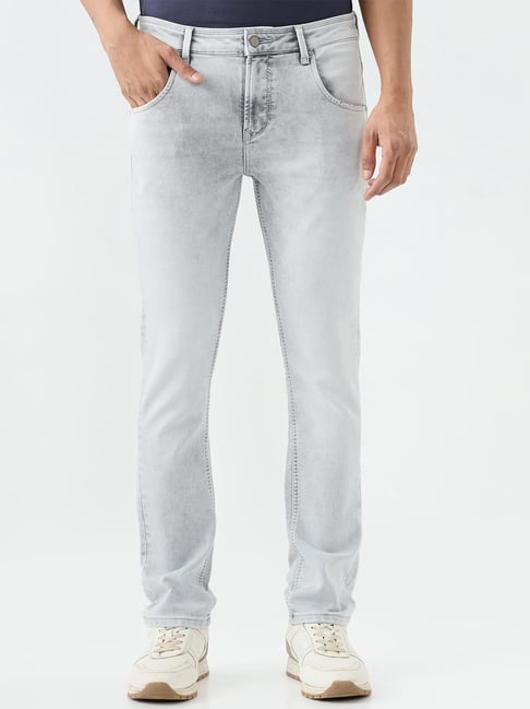 Spykar Ash Grey Solid Slim Fit Low Rise Jeans-picture-45