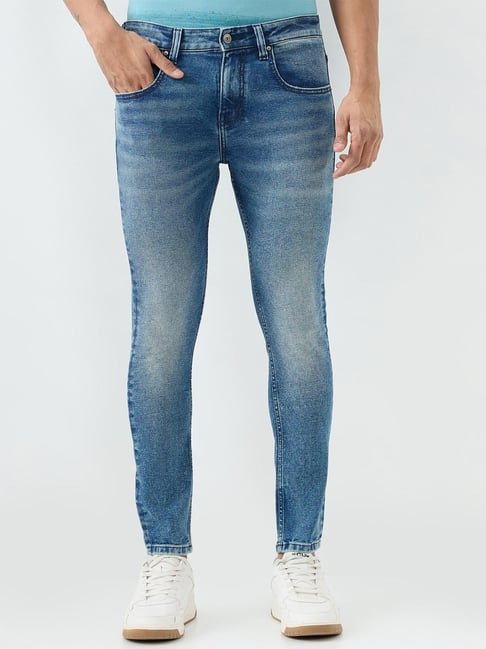 Spykar Mid Blue Solid Slim Fit Mid Rise Jeans-picture-38