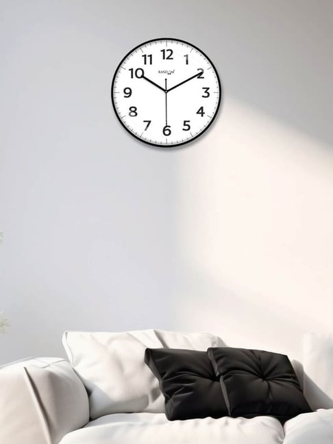 RANDOM Black Plastic Silent Sweep Round Wall Clock-picture-24