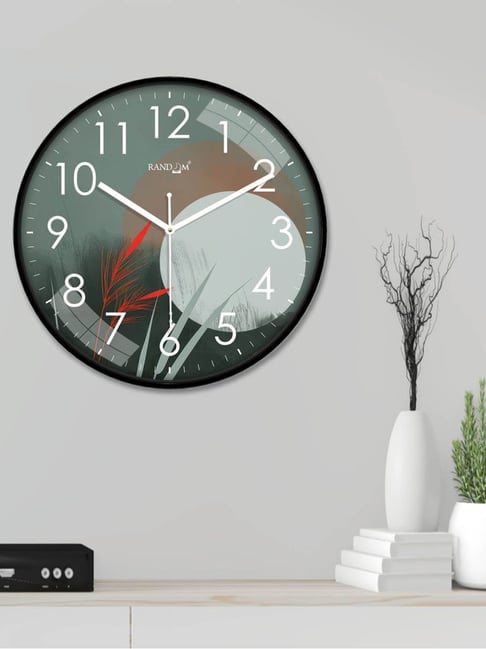 RANDOM Black & White Plastic Silent Sweep Round Wall Clock-picture-35