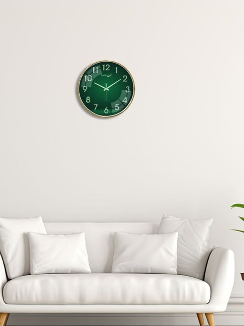 RANDOM Golden Plastic Round Wall Clock-picture-34