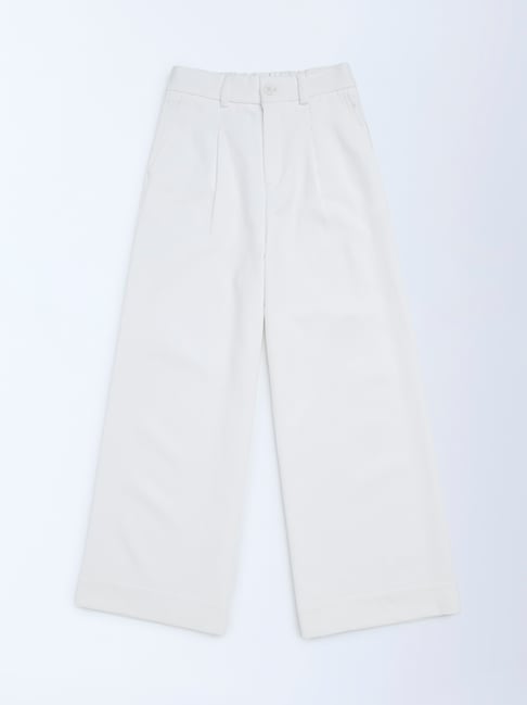 Y&F Kids by Westside White Solid High-Rise Trousers-picture-47