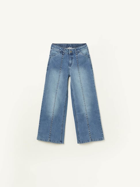 Fame Forever by Lifestyle Girls Mid Blue Cotton Jeans-picture-25