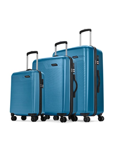 Aristocrat Teal Axis Large Hard Sided Checked Luggage - Set of 3