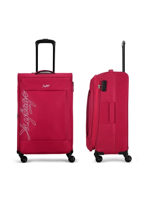 Skybags Red Hack Medium Soft Sided Checked Luggage