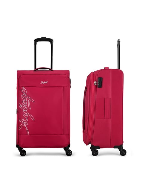 Skybags Red Hack Large Soft Sided Checked Luggage