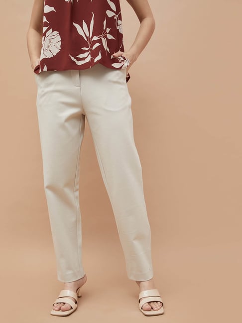 Price History of Ladies - White Tailored cigarette trousers - Size: 6