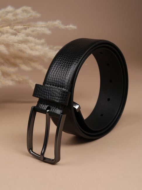 Peter England Black Leather Formal Belt-picture-25