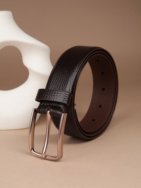 Peter England Brown Leather Formal Belt-picture-27