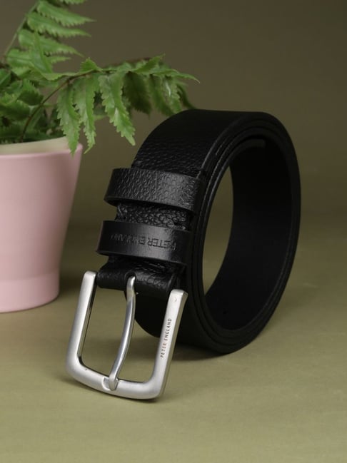 Peter England Black Leather Casual Belt-picture-24