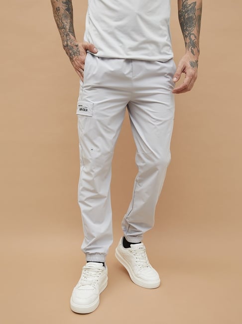 KAPPA Light Grey Polyester Relaxed Fit Joggers-picture-18
