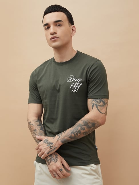 Fame Forever by Lifestyle Green Regular Fit Printed T-Shirt-picture-16
