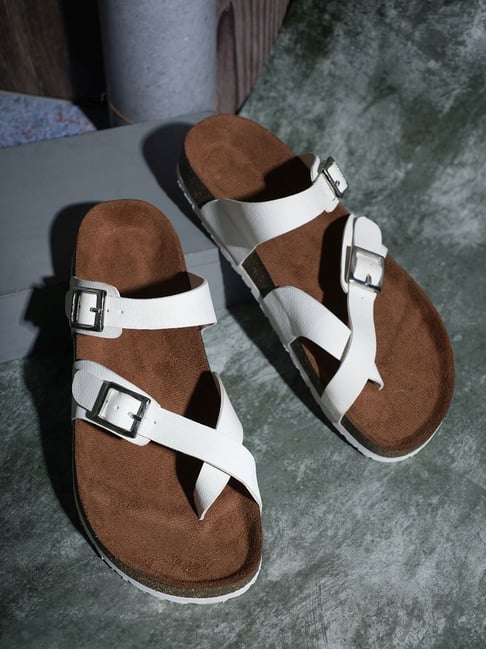 Mozafia Women's White Toe Ring Sandals-picture-28