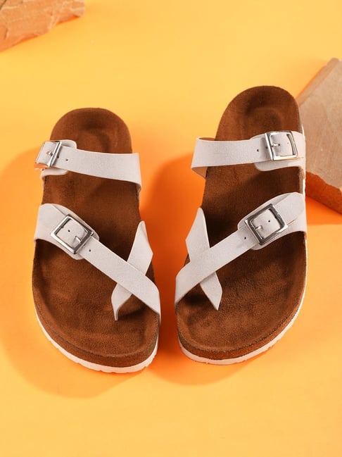 Mozafia Women's Grey Toe Ring Sandals-picture-22