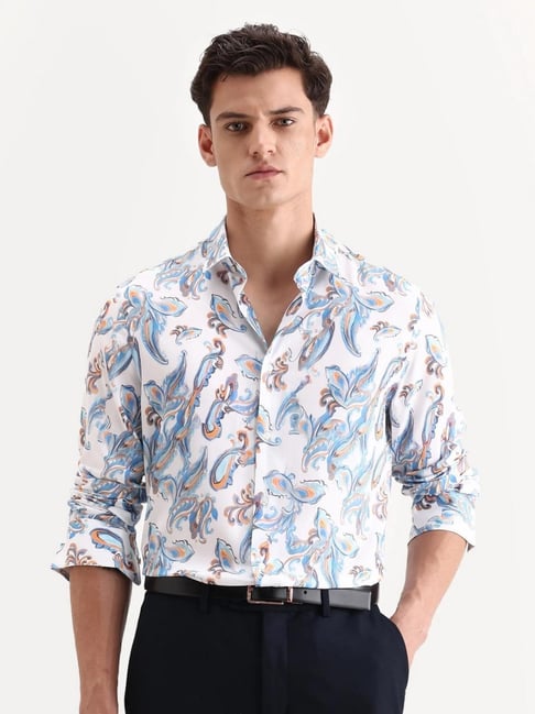 Rare Rabbit White Printed Regular Fit Shirt-picture-32
