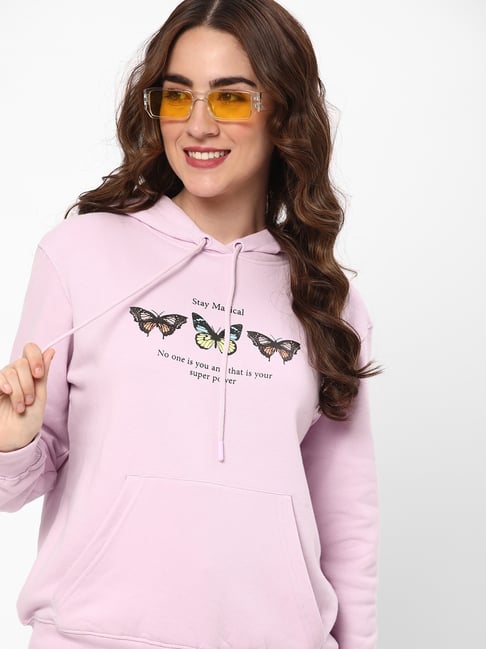 R&B Lavender Regular Fit Cotton Graphic Print Hoodie-picture-14