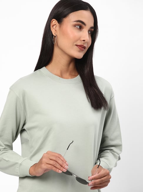 R&B Light Green Regular Fit Cotton Sweatshirt-picture-25