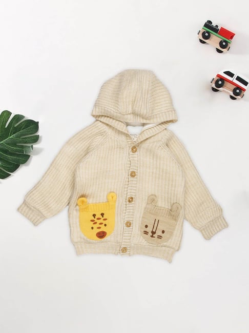 Pantaloons Baby Boys Parchment Embroidery Sweater