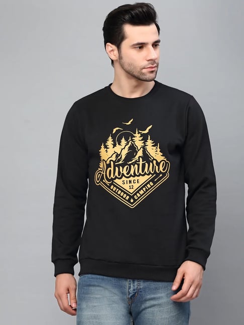 Rigo Black Fleece Printed Regular Fit Sweatshirt-picture-40