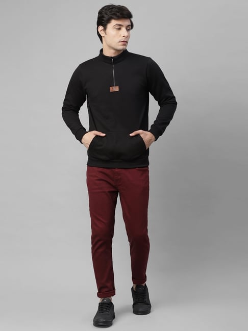 Rigo Black Fleece Solid Regular Fit Sweatshirt-picture-41