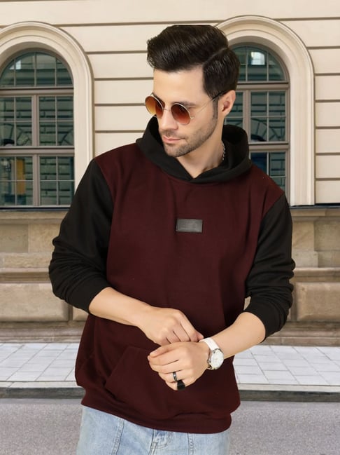 Rigo Wine Fleece Colourblocked Regular Fit Sweatshirt-picture-38
