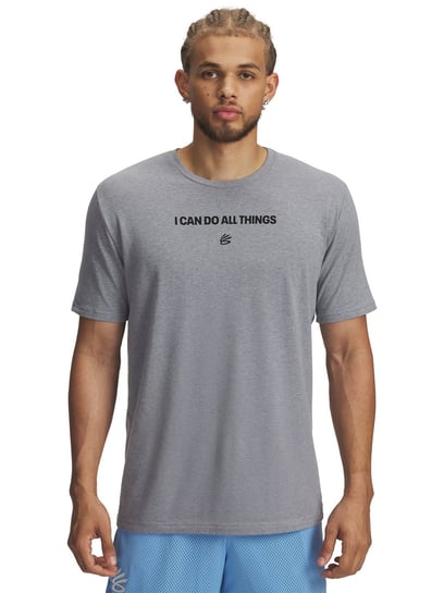 UNDER ARMOUR Gray Regular Fit Printed Short Sleeves Curry Playable