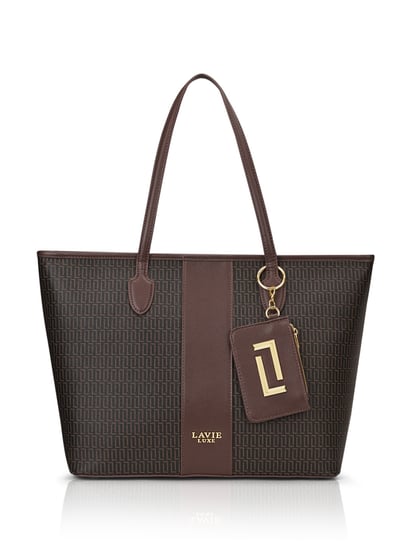Lavie Luxe Choco Sherry 14 Inch Laptop Tote Handbag