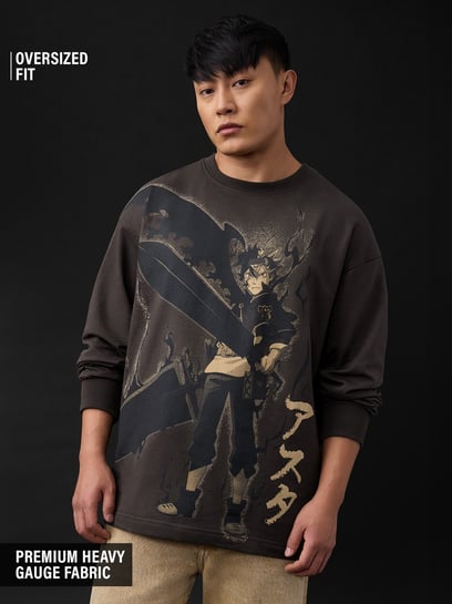 The Souled Store Black Clover: Asta Oversized Full Sleeve T-Shirts