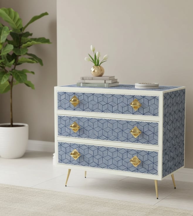 walmart beach dresses Arctic Bone Inlay Sideboard Indigo Blue – Luxury Handicrafts main image 0