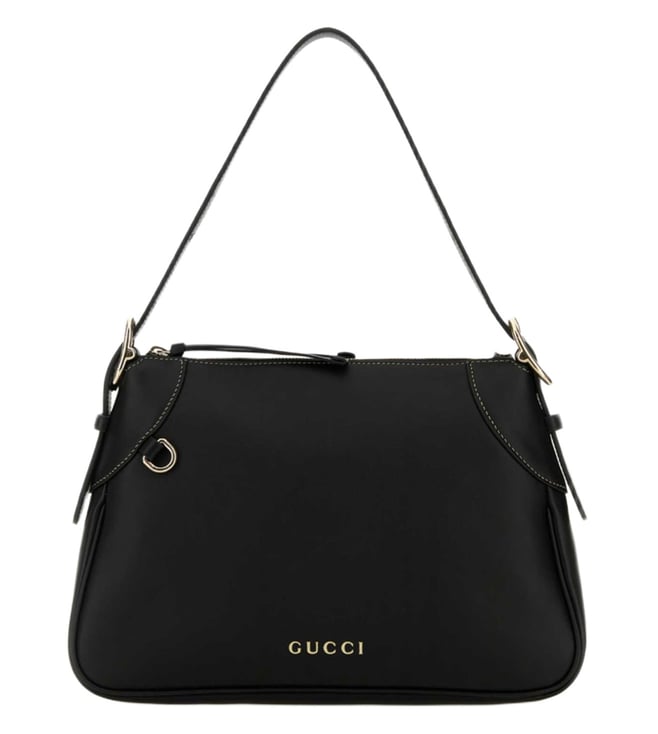 Gucci Black GG Emblem Medium Shoulder Bag