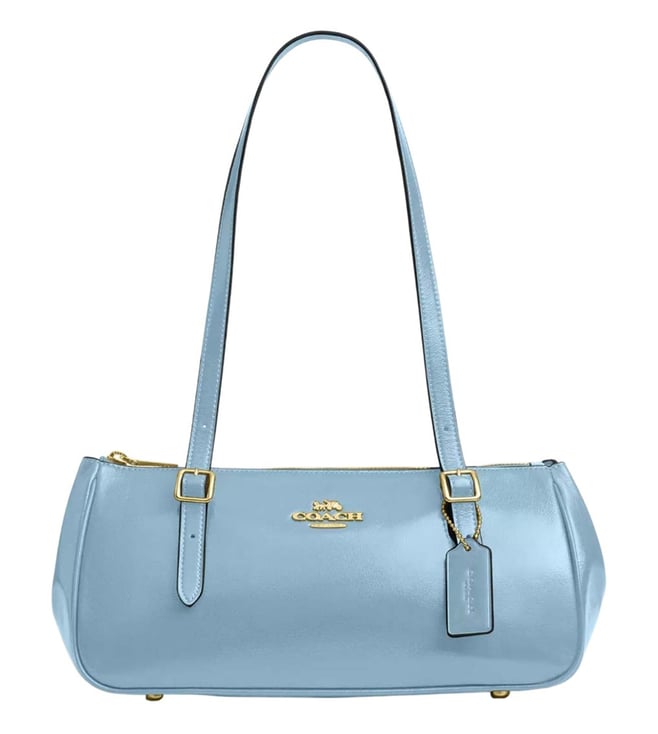 【未使用級】COACH handbag Signature light blue Coach Light Blue Asher Large Shoulder Bag