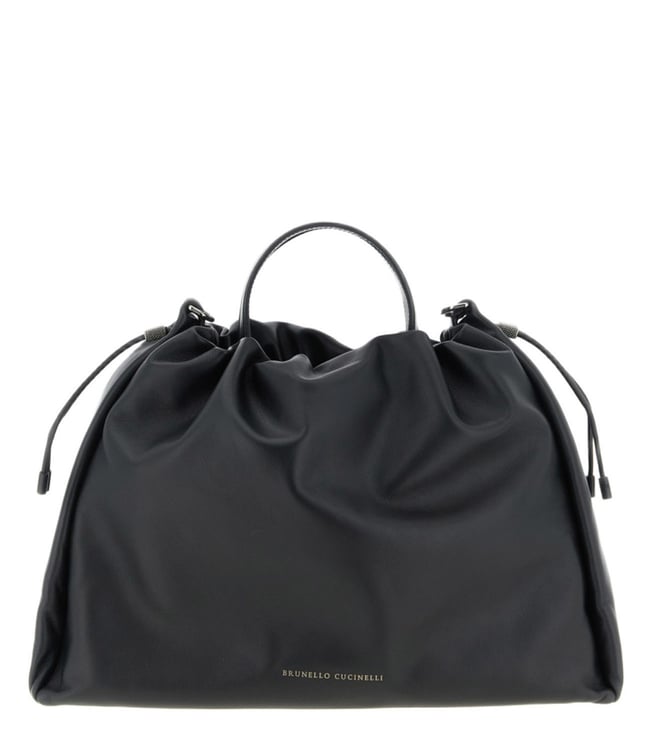 Brunello Cucinelli Black Mellow Large Shopping Bag